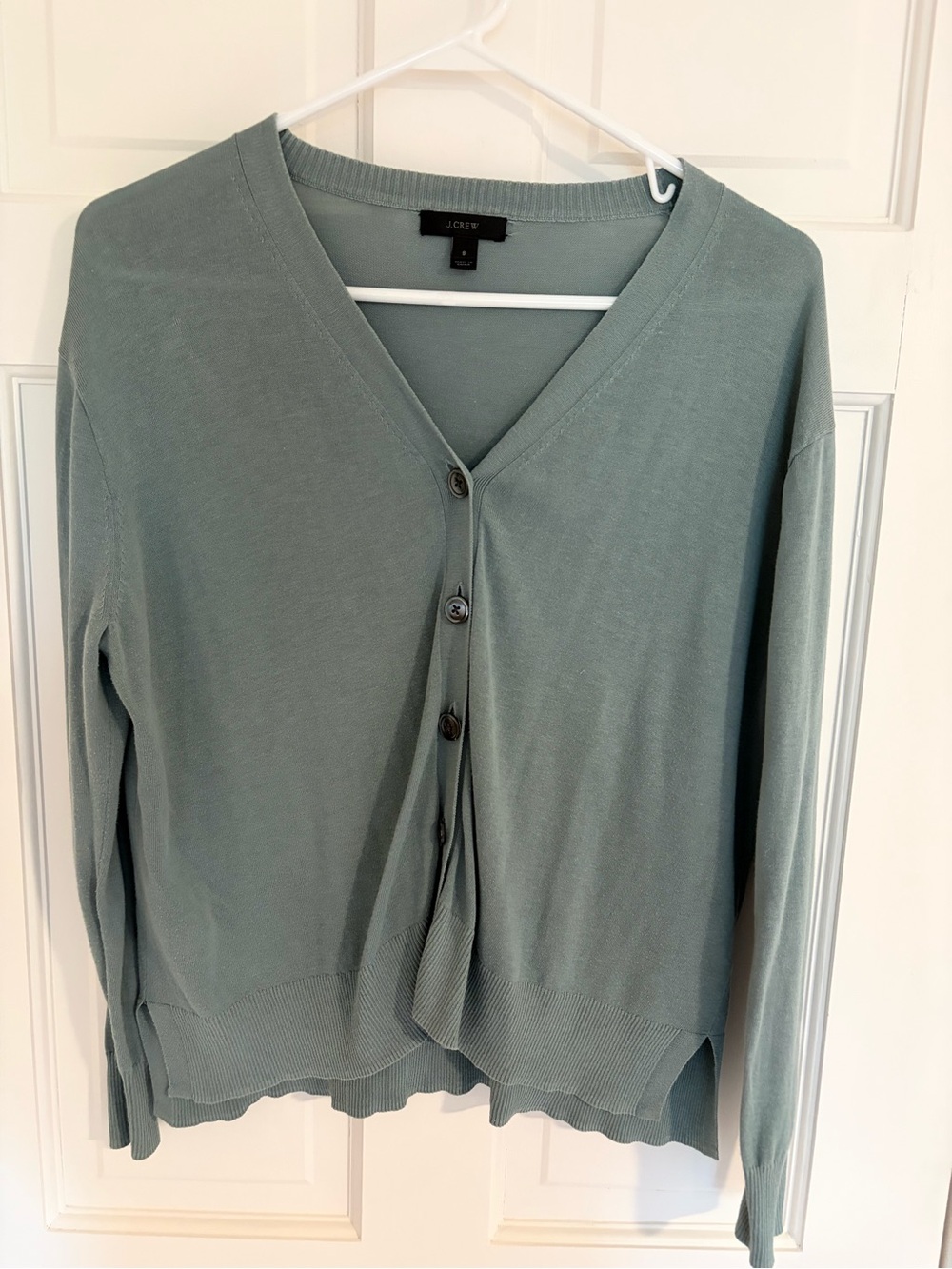 J. Crew Women's Sage Green V-Neck Button Cardigan size small